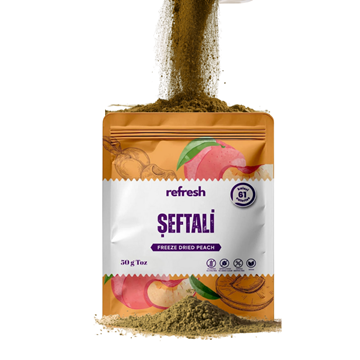 Refresh Dry Freeze Şeftali Tozu 50g - Dondurularak Kurutulmuş Meyve Tozu